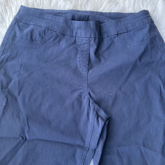 Slim-Sation Pants Sz 14 Navy Blue Pull On Capri Plus Size Stretch Summer Beach - Picture 2 of 11